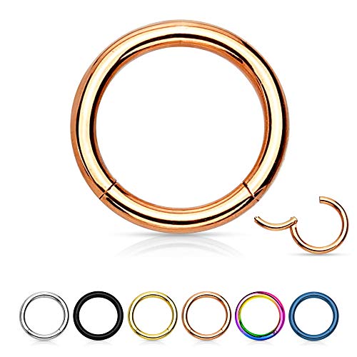 Treuheld® | Segmentring-Clicker aus Chirurgenstahl | Rosegold | Größe: 1.2mm x 11mm von Treuheld