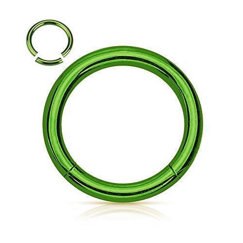 Treuheld Segmentring Piercing - Grün [1.] - 1.2 x 8 mm von Treuheld
