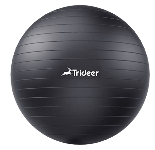 Trideer Dicker Gymnastikball, Pezziball, Anti-Burst Pilates Ball, 58-65 cm Sitzball Büro für Balance, Yoga als Fitness Kleingeräte und Balance Stuhl im Gym-Home-Büro von Trideer