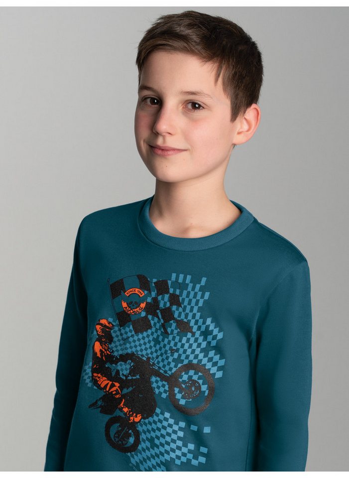 Trigema Sweatshirt TRIGEMA Langarmshirt mit sportlichem Motorrad-Print Trigema Sweatshirt TRIGEMA Langarmshirt mit sportlichem Motorrad-Print von Trigema