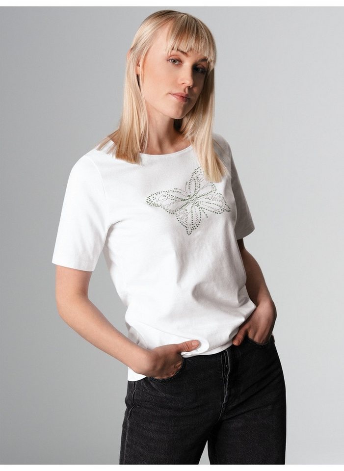 Trigema T-Shirt TRIGEMA T-Shirt mit Schmetterling aus Strasssteinen (1-tlg) von Trigema