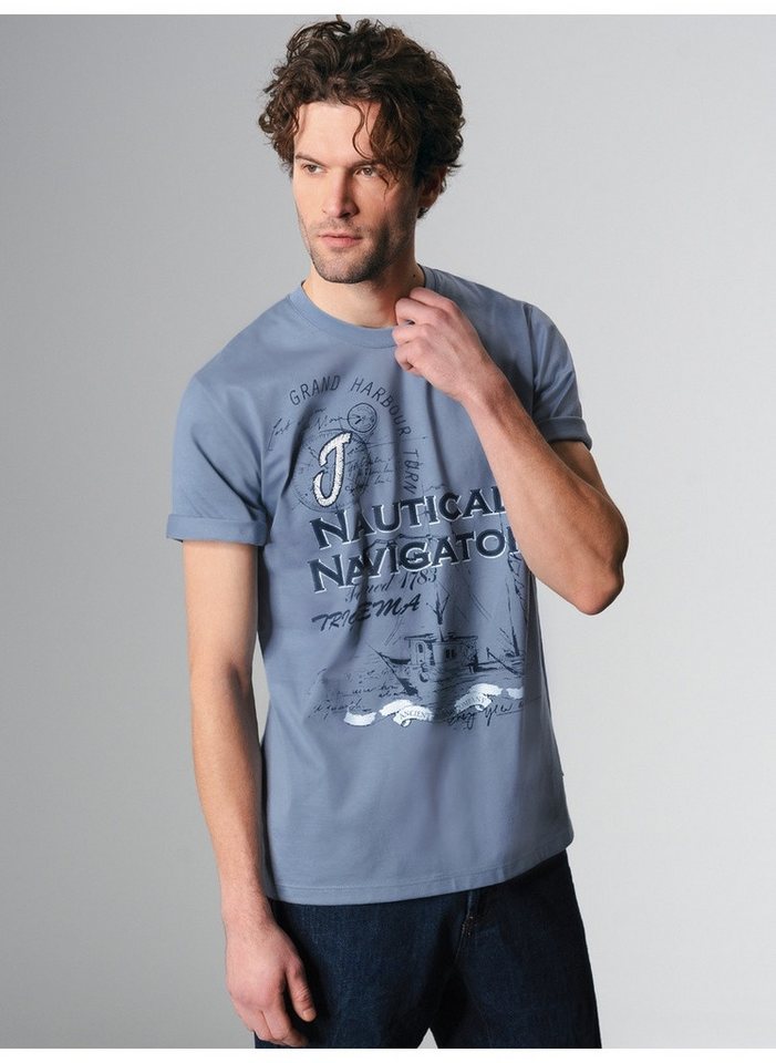 Trigema T-Shirt TRIGEMA T-Shirt mit großem Printmotiv "Nautical Navigator" (1-tlg) von Trigema