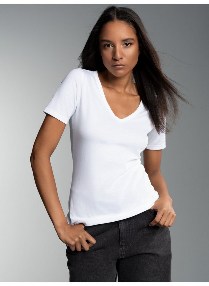 Trigema T-Shirt TRIGEMA V-Shirt aus Baumwolle/Elastan (1-tlg) Trigema T-Shirt TRIGEMA V-Shirt aus Baumwolle/Elastan (1-tlg) von Trigema