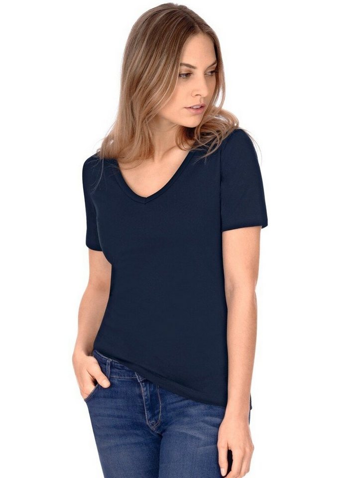 Trigema T-Shirt TRIGEMA V-Shirt aus Baumwolle/Elastan (1-tlg) Trigema T-Shirt TRIGEMA V-Shirt aus Baumwolle/Elastan (1-tlg) von Trigema