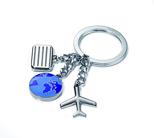 Troika Weltenbummler – KR10-45/CH – Keyring with 3 travel charms – cast metal/enamel – shiny – chrome plated – blue, silver – Troika-original Troika Weltenbummler – KR10-45/CH – Keyring with 3 travel charms – cast metal/enamel – shiny – chrome plated – blue, silver – Troika-original von TROIKA