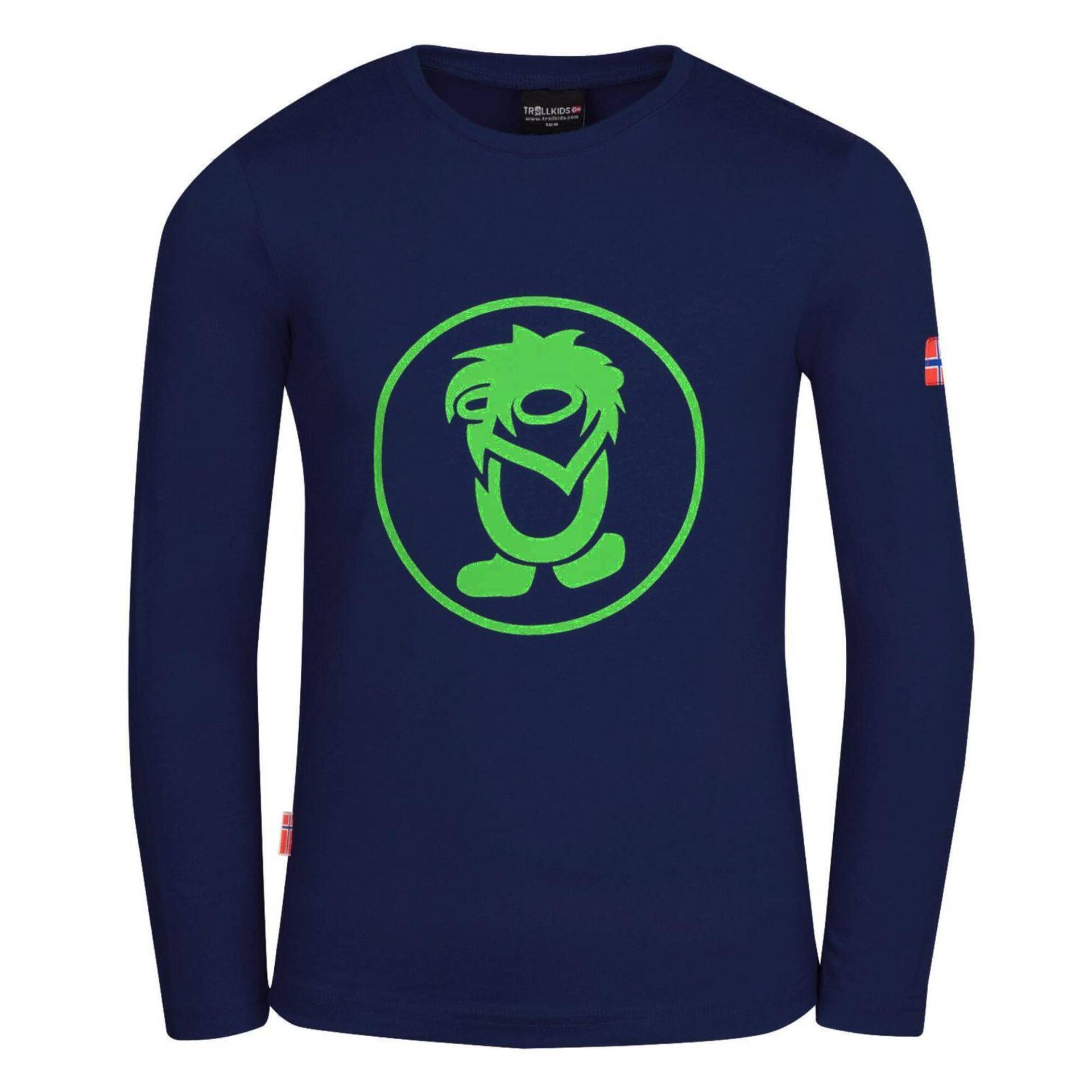 Kinder Longsleeve Troll Marineblau/Grün von Trollkids