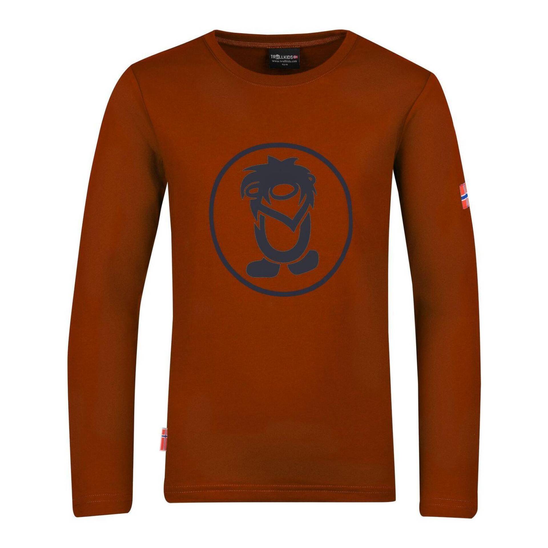 Kinder Longsleeve Troll Zimt/Dunkelblau von Trollkids