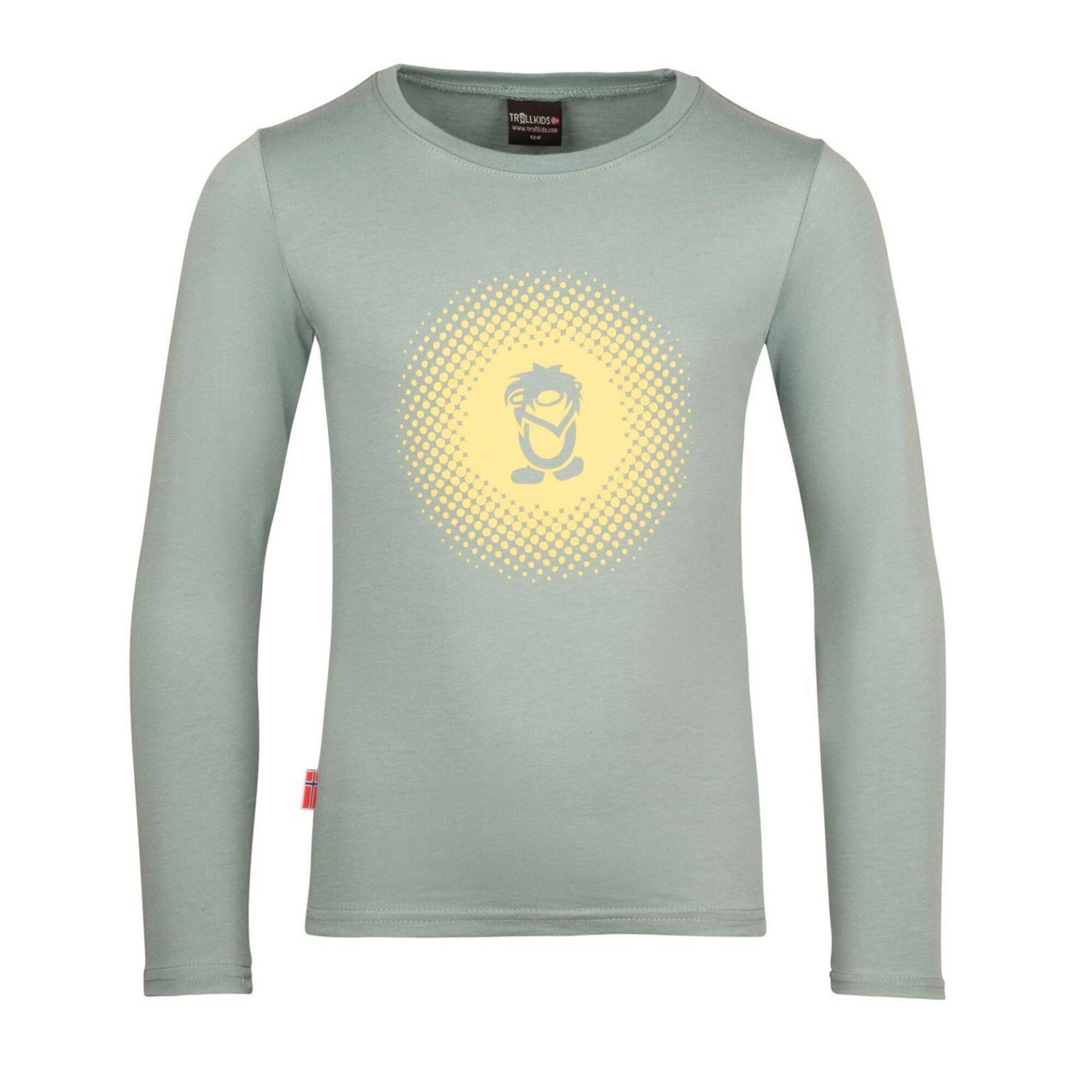 Mädchen Longsleeve Pointillism Gletschergrün/Limonade von Trollkids