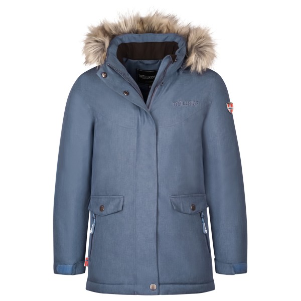 Trollkids - Girl's Oslo Coat XT - Mantel Gr 104 blau/grau von Trollkids