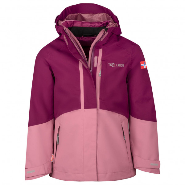 Trollkids - Girl's Skanden 3in1 Jacket - Doppeljacke Gr 128 lila/rosa von Trollkids