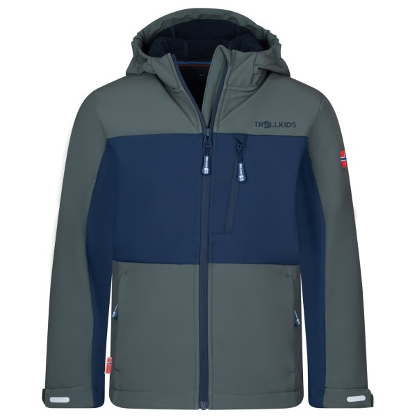 Trollkids - Kid's Bergsfjord Winter Softshell Jacket - Softshelljacke Gr 116 blau/grau von Trollkids