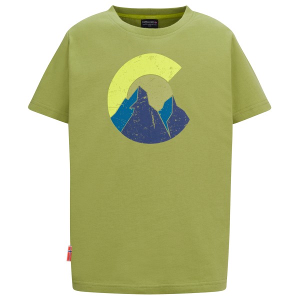 Trollkids - Kid's Halsafjord T-Shirt - T-Shirt Gr 104;110;140;152;176;98 blau;gelb;oliv von Trollkids