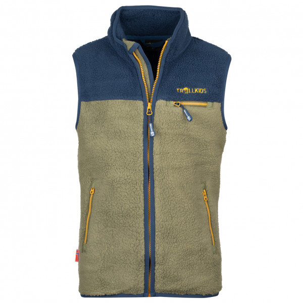 Trollkids - Kid's Hemsedal Vest - Fleeceweste Gr 104 oliv von Trollkids