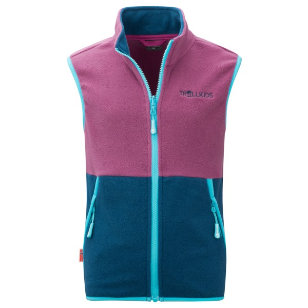 Trollkids - Kid's Kjerag Vest - Fleeceweste Gr 128 blau/lila von Trollkids