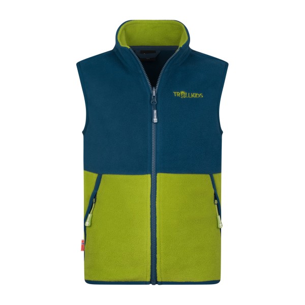 Trollkids - Kid's Kjerag Vest - Fleeceweste Gr 164 blau/oliv von Trollkids