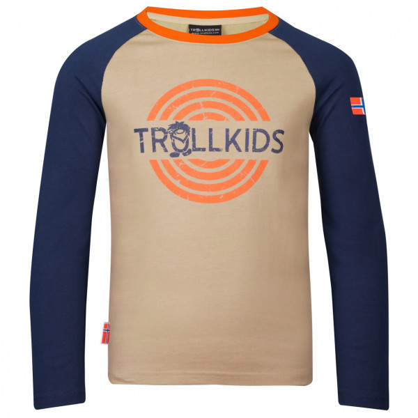 Trollkids - Kid's Preikestolen Longsleeve - Longsleeve Gr 98 beige von Trollkids