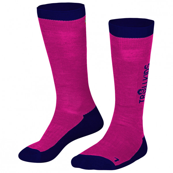 Trollkids - Kid's Ski Socks - Skisocken Gr 27-30 rosa von Trollkids