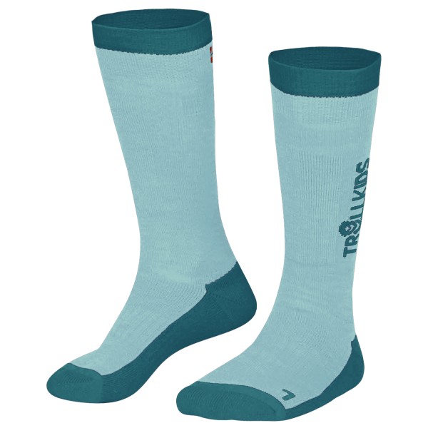 Trollkids - Kid's Ski Socks - Skisocken Gr 35-38 - 9-11 years türkis von Trollkids