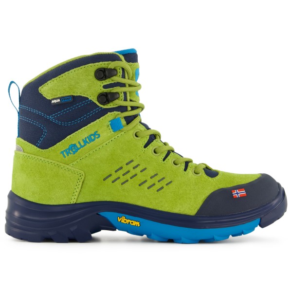 Trollkids - Kid's Trollsteinen Hiker Mid XT - Wanderschuhe Gr 28 oliv/blau von Trollkids