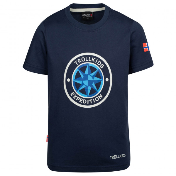 Trollkids - Kid's Windrose T - T-Shirt Gr 98 blau von Trollkids