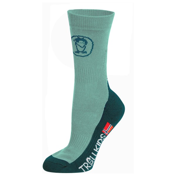 Trollkids - Kids Trekking Mid Cut Socks II - Wandersocken Gr 31-34 türkis von Trollkids