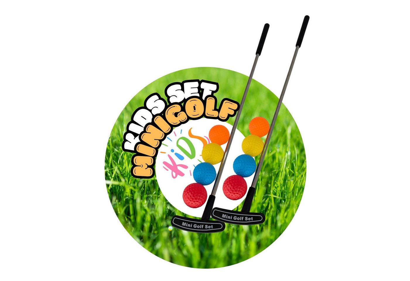 TronicXL Minigolfschläger Kinder Minigolf Set 2X Schläger 8 Bälle Mini Golf MiniGolfschläger, 12-tlg., für Kinder, für Linkshänder, für Rechtshänder von TronicXL