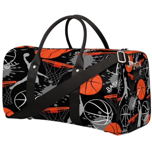 Basketball-Reisetasche für Damen, Herren, Kinder, Mädchen, Jungen, Sport-Basketbälle, 22,7 l, Wochenendtasche, Übernachtungstasche, Schultertasche, Gepäcktasche für Sport, Fitnessstudio, Reisen, von TropicalLife