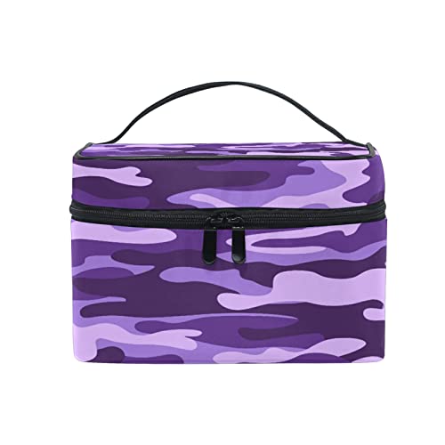 COZYhome Kosmetiktasche Organizer Tasche Lila Camouflage Make-up Tasche Reise Reißverschluss Kosmetiktasche mit Griff Make-up Aufbewahrungstasche für Mädchen Frauen von TropicalLife