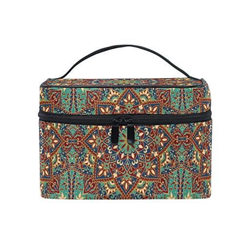 HaJie Große Kapazität Make-up Tasche Organizer Retro Boho Mandala Blume Reise Tragbare Kosmetiktasche Kulturtasche Kulturbeutel für Frauen Mädchen HaJie Große Kapazität Make-up Tasche Organizer Retro Boho Mandala Blume Reise Tragbare Kosmetiktasche Kulturtasche Kulturbeutel für Frauen Mädchen von TropicalLife