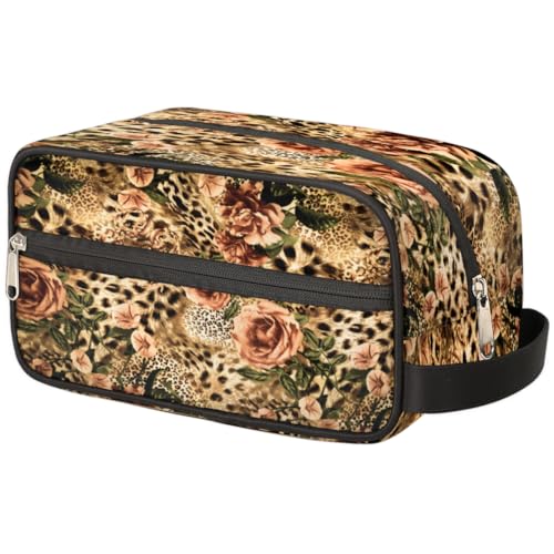 Kosmetiktasche mit Tiger-Leoparden-Blumendruck, für Damen, Herren, Kinder, Mädchen, Jungen, Tiger-Waschbeutel, Reise-Kulturbeutel, Toilettenartikel, Kosmetik-Organizer, Duschtasche, farbe, Kosmetiktasche mit Tiger-Leoparden-Blumendruck, für Damen, Herren, Kinder, Mädchen, Jungen, Tiger-Waschbeutel, Reise-Kulturbeutel, Toilettenartikel, Kosmetik-Organizer, Duschtasche, farbe, von TropicalLife