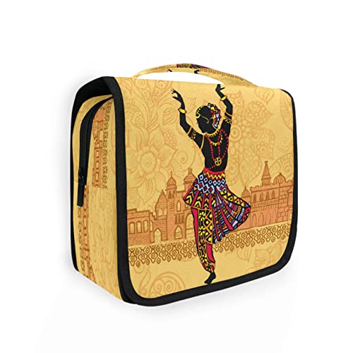 Make-up-Tasche afrikanische Frauen Haus Blume hängende Kulturbeutel Reise Make-up Tasche Kulturbeutel für Frauen Organizer Fall für Zubehör Shampoo täglichen Gebrauch, mehrfarbig, Size:9" x 4" x 18.5" von TropicalLife