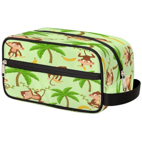 Palm Banana Make-up-Tasche mit lustigem Affen-Motiv, für Damen, Herren, Kinder, Mädchen, Jungen, Kulturbeutel, Kulturbeutel, Kosmetik-Organizer, Duschtasche, farbe, Einheitsgröße, Taschen-Organizer von TropicalLife