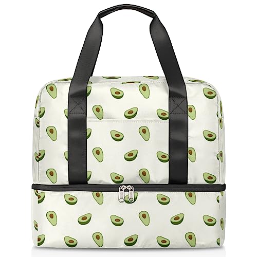 Reisetasche mit Avocado-Muster für Männer und Frauen, 21 l, Avocado-Wochenendtasche, nass, getrennt, Sporttasche, Fitnessstudio, Reisen, Wochenendtasche, multi, 21L, Reisetasche von TropicalLife