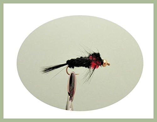 6 Stück GOLDHEAD rot Montana, langem Schaft, Forelle Fliegen Wahl von Größen erhältlich 10 von Troutflies Goldhead Nymphs