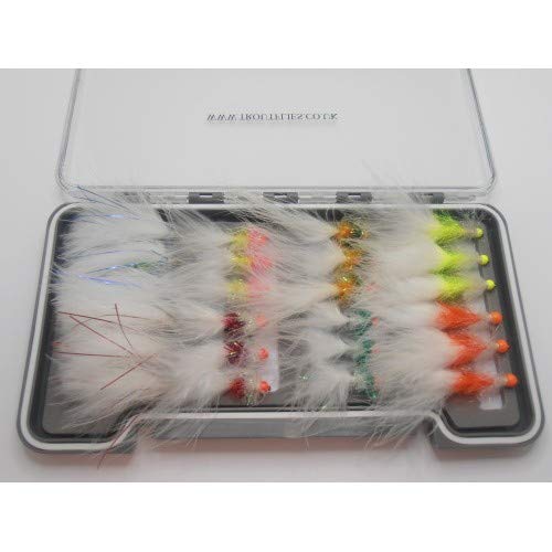 Angel-Fliegen in Schachtel, 24 Hotheads, Kunstköder, Streamer, Größe 10, zum Fliegenfischen Angel-Fliegen in Schachtel, 24 Hotheads, Kunstköder, Streamer, Größe 10, zum Fliegenfischen von Troutflies UK Boxed Fishing Flies