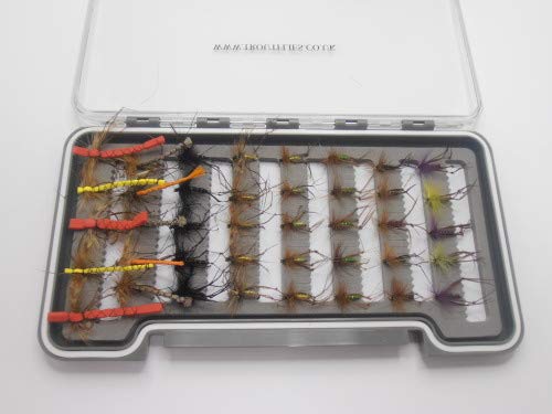 Set zum Fliegenfischen, Weberknechte und Heuschrecken, 40 Stück Set zum Fliegenfischen, Weberknechte und Heuschrecken, 40 Stück von Troutflies UK Boxed Fishing Flies