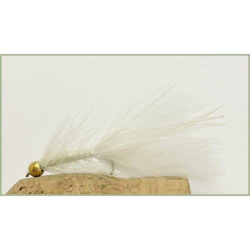 Pure White Damsel Köder, 12 Stück, Goldhead Pure White Damsel Köder, Angelfliegen, Größe 10 von Troutflies UK Ltd