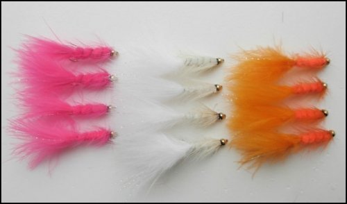 12 GOLDHEAD Wooly Bugger Köder Angeln Fliegen, weiß, orange und pink 10 12 GOLDHEAD Wooly Bugger Köder Angeln Fliegen, weiß, orange und pink 10 von Troutflies UK Lure Variety Packs