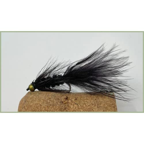 Forellenfliege Wooly Bugger, Forellenköder, 6 Stück, schwarz, Größe 10, zum Fliegenfischen Forellenfliege Wooly Bugger, Forellenköder, 6 Stück, schwarz, Größe 10, zum Fliegenfischen von Troutflies UK Lures