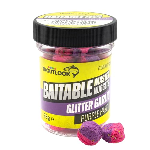 Troutlook Baitable Master Nuggets Trout Forellenteig versch. Farben & Aromen (Glitter Garlic - Purple Haze) von Troutlook