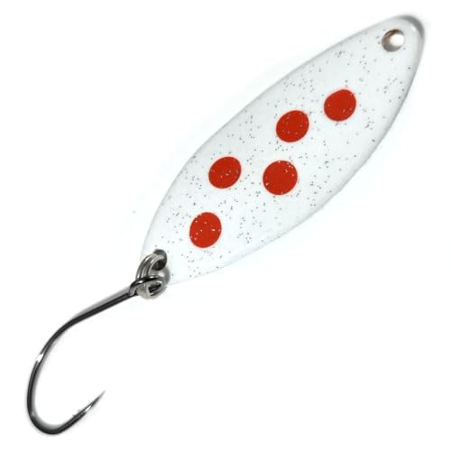 Troutwerk Spoon 2,5g 3,3cm - Forellenblinker, Troutwerk Farbe:weiß/rote Punkte von Troutwerk