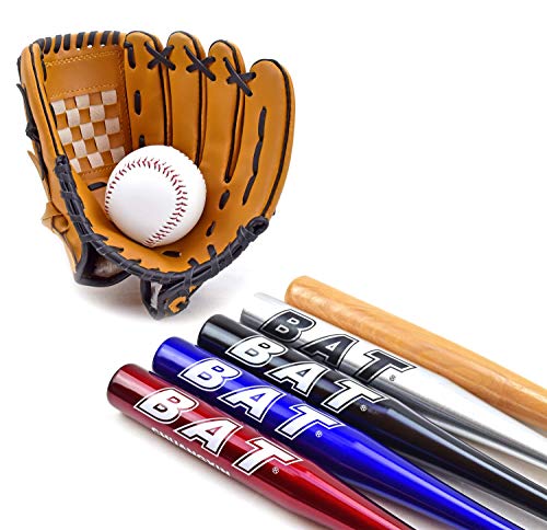 TruWare Baseball Set Baseballschläger + Handschuh + Ball Einsteiger-Set (Blau, 30 zoll) von TruWare