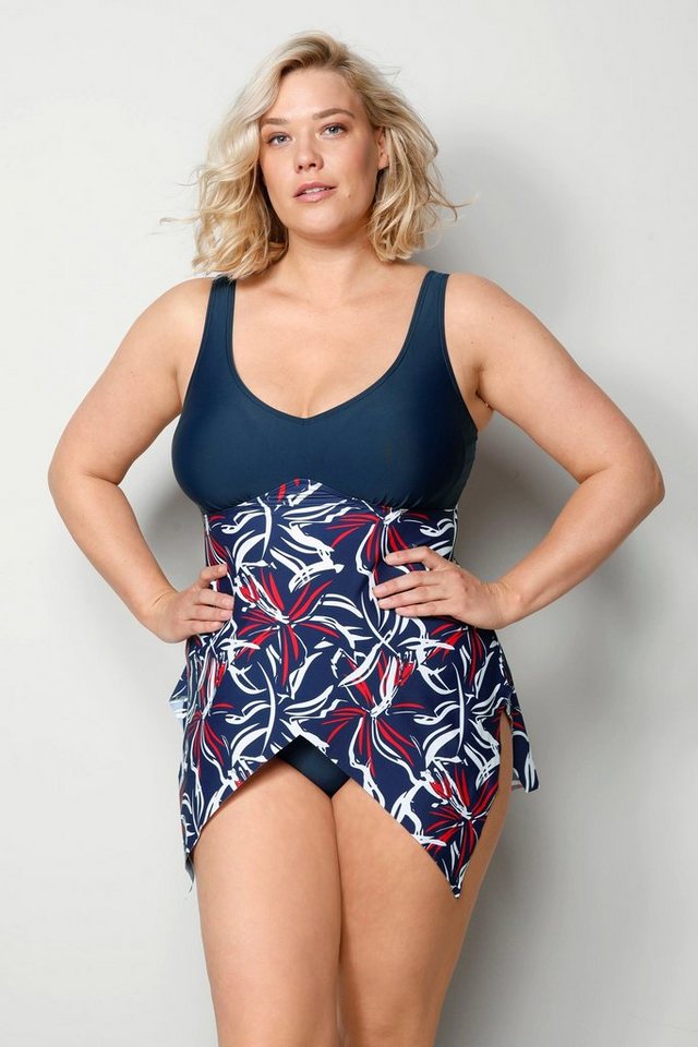 TruYou Tankini Tankini Zweiteiler uni Büste gemustertes Unterteil TruYou Tankini Tankini Zweiteiler uni Büste gemustertes Unterteil von TruYou