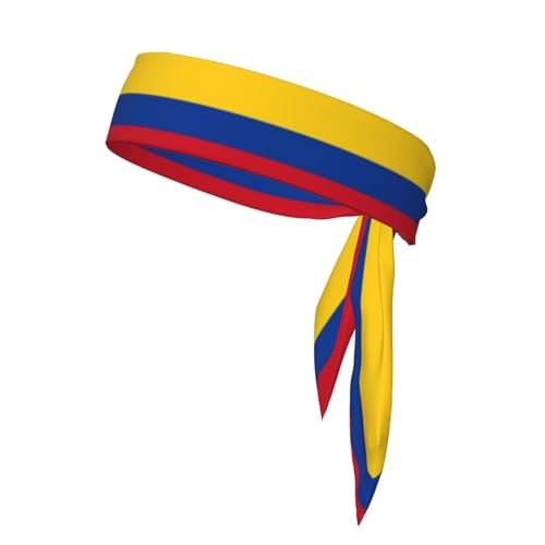 Flagge von Kolumbien, Sport-Kopfband, Stirnband für Damen und Herren, Haarband für Laufen, Workout, Fußball von Trukd