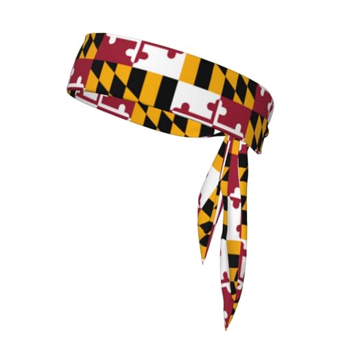 Maryland Staatsflaggen-Stirnbänder, Sport-Kopfband, Stirnband für Damen und Herren, Haarband für Laufen, Workout, Fußball von Trukd