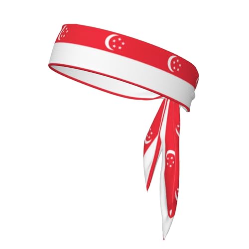 Stirnbänder mit Singapur-Flagge, Sport-Kopfband, Stirnband für Damen und Herren, Haarband für Laufen, Workout, Fußball von Trukd