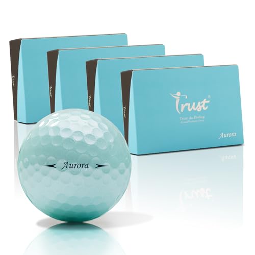 Trust Golfbälle Aurora - Auffällige Golfbälle, Weit und Gerade Fliegend, hohe Flugstabilität und Stoppkraft, Kristall-Urethan, Tour-Qualität, 3-Piece Dynamischer Kern, 48 Bälle, Aurora-Blau Trust Golfbälle Aurora - Auffällige Golfbälle, Weit und Gerade Fliegend, hohe Flugstabilität und Stoppkraft, Kristall-Urethan, Tour-Qualität, 3-Piece Dynamischer Kern, 48 Bälle, Aurora-Blau von Trust