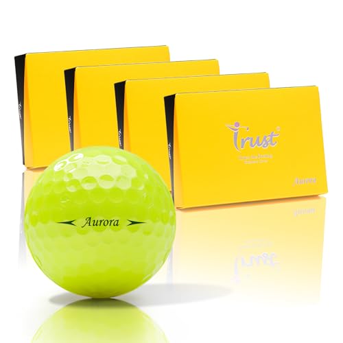 Trust Golfbälle Aurora - Auffällige Golfbälle, Weit und Gerade Fliegend, hohe Flugstabilität und Stoppkraft, Kristall-Urethan, Tour-Qualität, 3-Piece Dynamischer Kern, 48 Bälle, Aurora-Gelb Trust Golfbälle Aurora - Auffällige Golfbälle, Weit und Gerade Fliegend, hohe Flugstabilität und Stoppkraft, Kristall-Urethan, Tour-Qualität, 3-Piece Dynamischer Kern, 48 Bälle, Aurora-Gelb von Trust