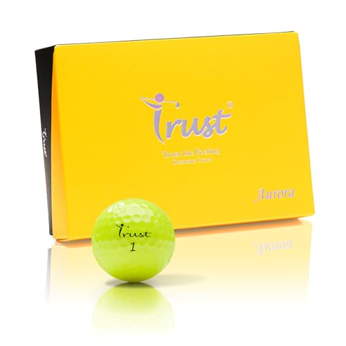 Trust Golfball, Aurora Leuchtend Gelb, Weich, Distanz, Gerader Flug und Leicht zu Erkennen, mit Kristall-Urethan-Beschichtung, 3-teilig (12 Bälle) von Trust
