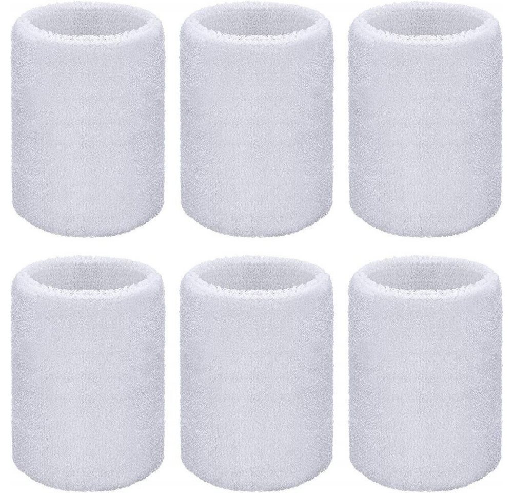 Truyuety Handgelenkbandage 6 Packung Sport Wristbands Absorbierende Schweißbänder, Weiß (6-tlg) von Truyuety